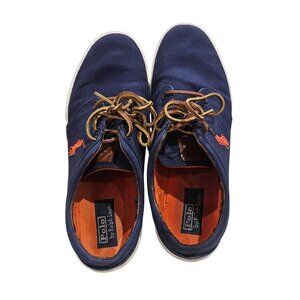 Polo By Ralph Lauren Mens Canvas Sneakers Navy Blue Size 12 D